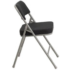 4 Pack Curved Triple Braced & Hinged Fabric Upholstered Metal Folding Chair