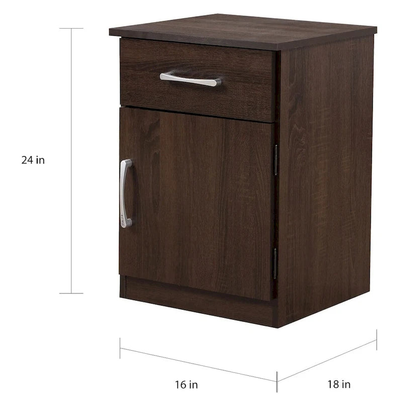 Alston 1-drawer and Cabinet Wood Nightstand