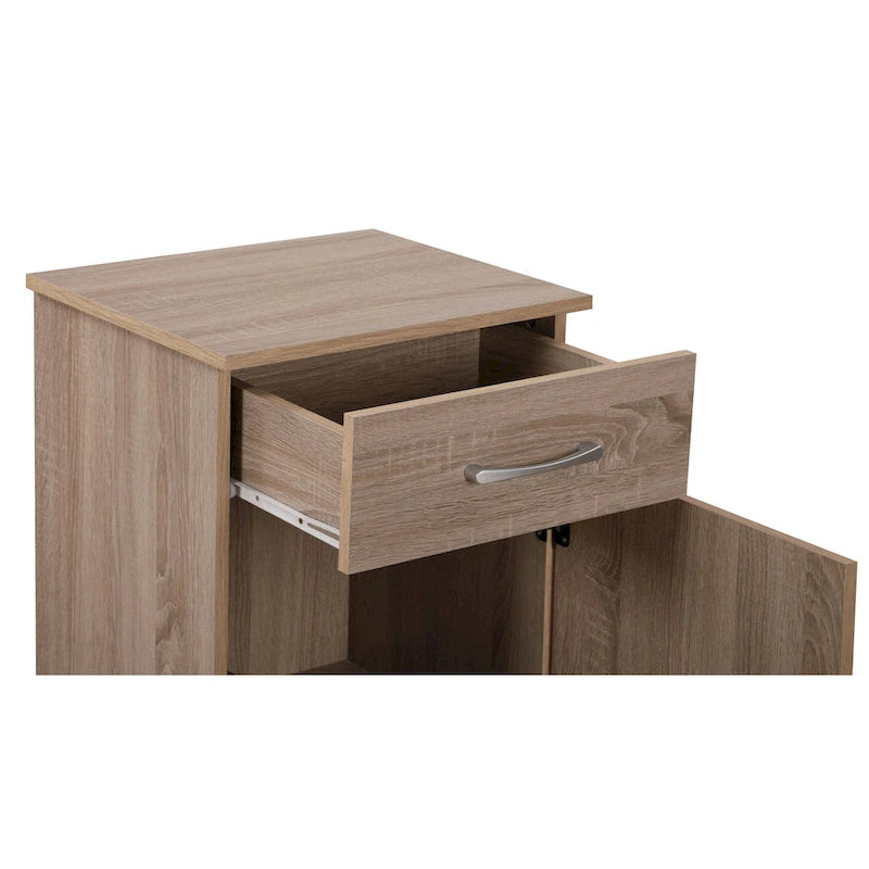 Alston 1-drawer and Cabinet Wood Nightstand