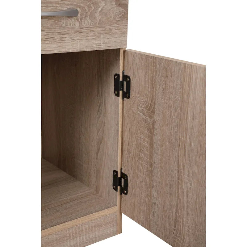 Alston 1-drawer and Cabinet Wood Nightstand