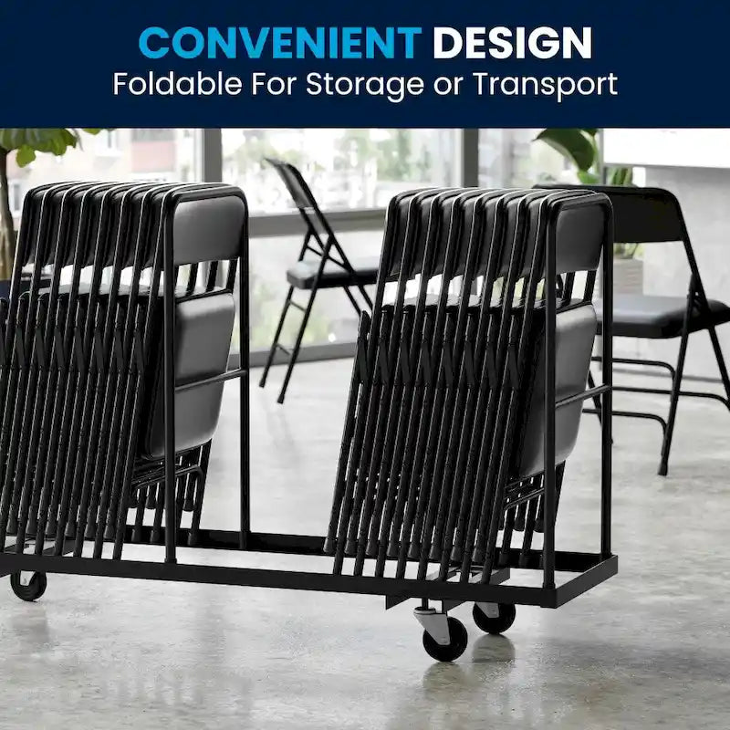 4 Pack Curved Triple Braced & Double Hinged Metal Folding Chair