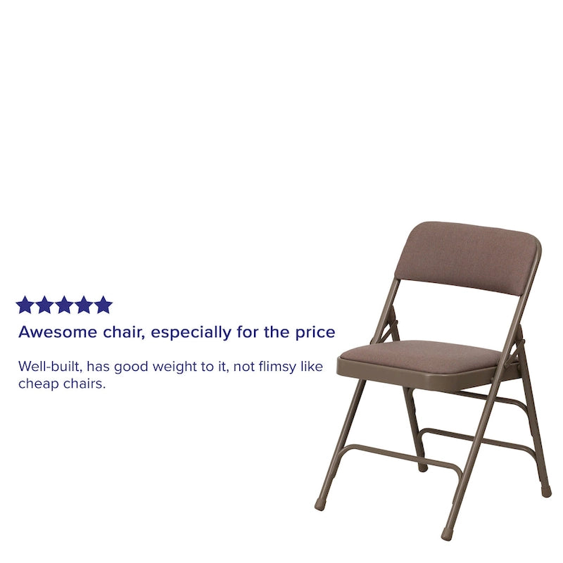 4 Pack Curved Triple Braced & Double Hinged Metal Folding Chair