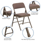 4 Pack Curved Triple Braced & Double Hinged Metal Folding Chair
