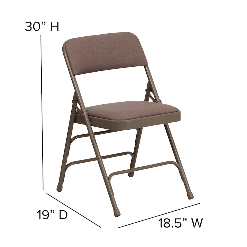 4 Pack Curved Triple Braced & Double Hinged Metal Folding Chair