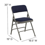 4 Pack Curved Triple Braced & Double Hinged Metal Folding Chair