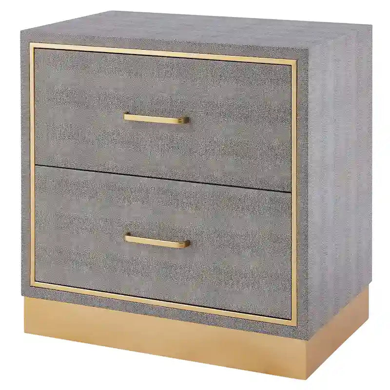 Edinburgh 2-Drawer Faux Shagreen End table