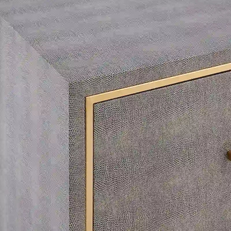 Edinburgh 2-Drawer Faux Shagreen End table