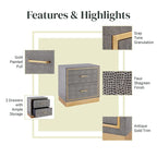 Edinburgh 2-Drawer Faux Shagreen End table