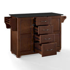 Eleanor Brown Wood/ Stainless Steel Top Kitchen Island - 18d x 51.5w x 35.25h