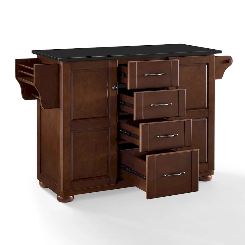 Eleanor Brown Wood/ Stainless Steel Top Kitchen Island - 18d x 51.5w x 35.25h