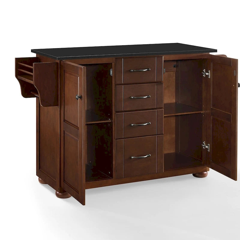 Eleanor Brown Wood/ Stainless Steel Top Kitchen Island - 18d x 51.5w x 35.25h