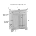 LaFayette Stainless Steel Top Portable Kitchen Island in White Finish - 18d x 31w x 35h