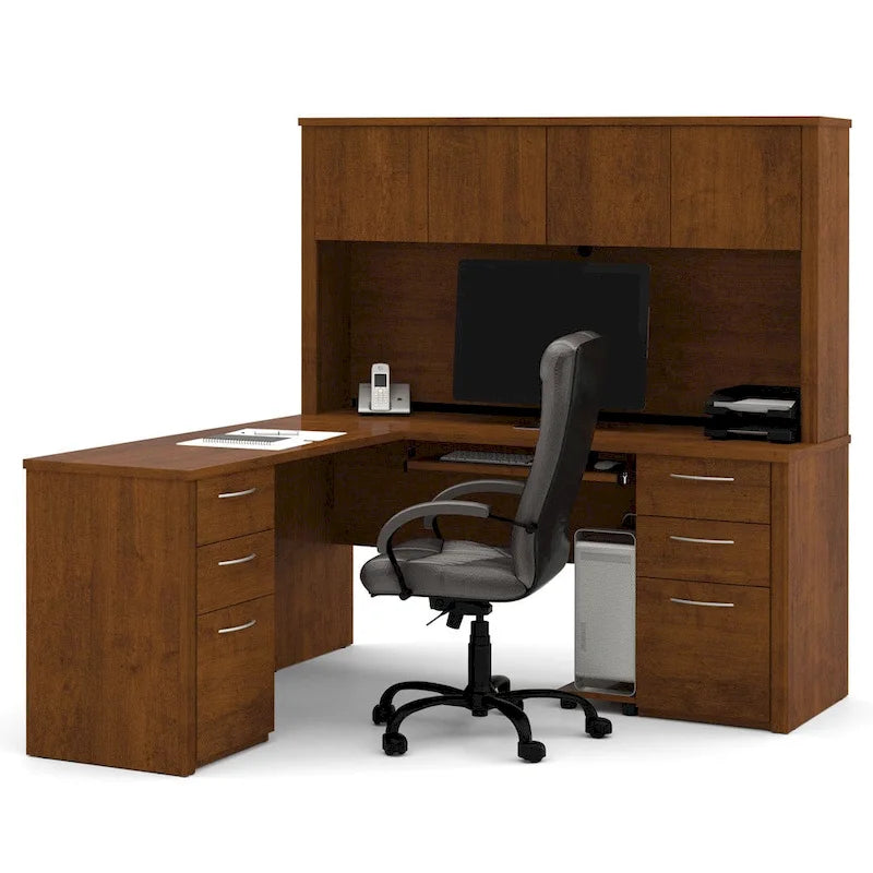 Bestar Embassy 6-drawer L-shaped Workstation Desk Kit