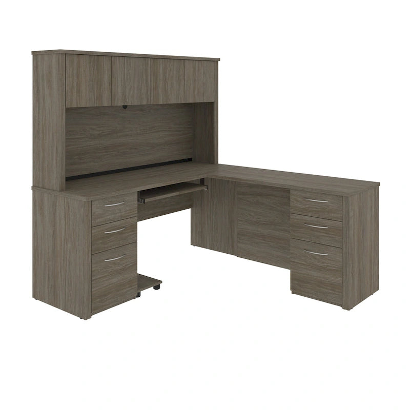 Bestar Embassy 6-drawer L-shaped Workstation Desk Kit