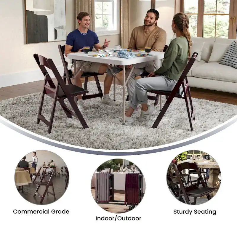 Set of 2 Folding Chairs with Padded Seats - 18D x 17.25W x 30.75H