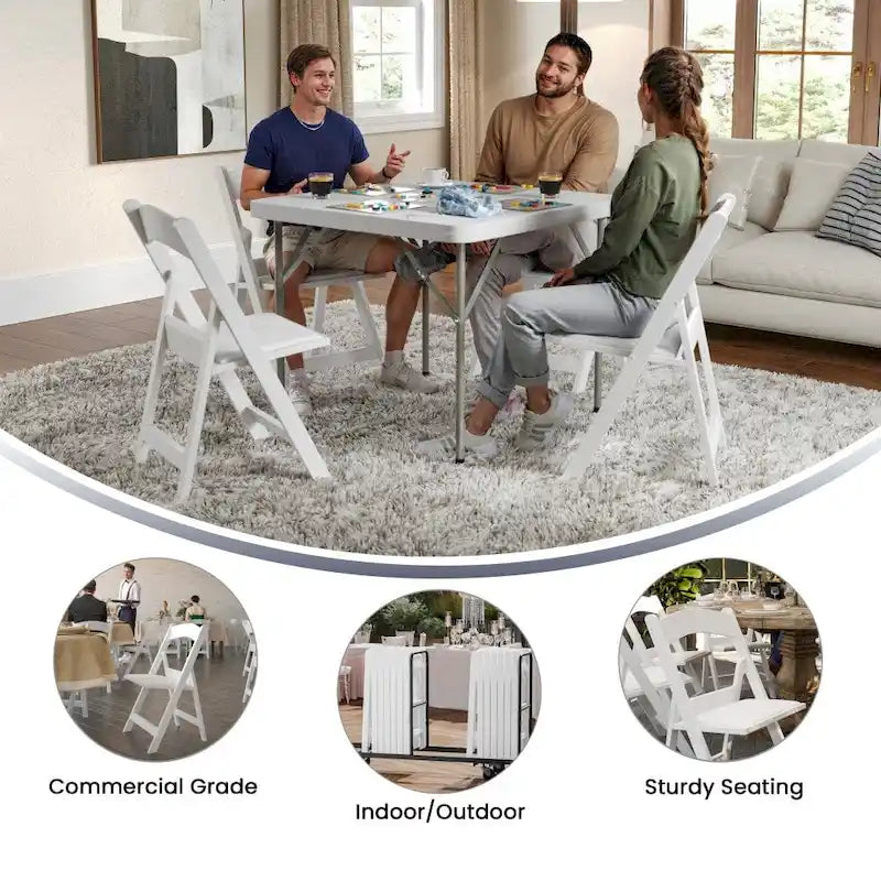 Set of 2 Folding Chairs with Padded Seats - 18D x 17.25W x 30.75H