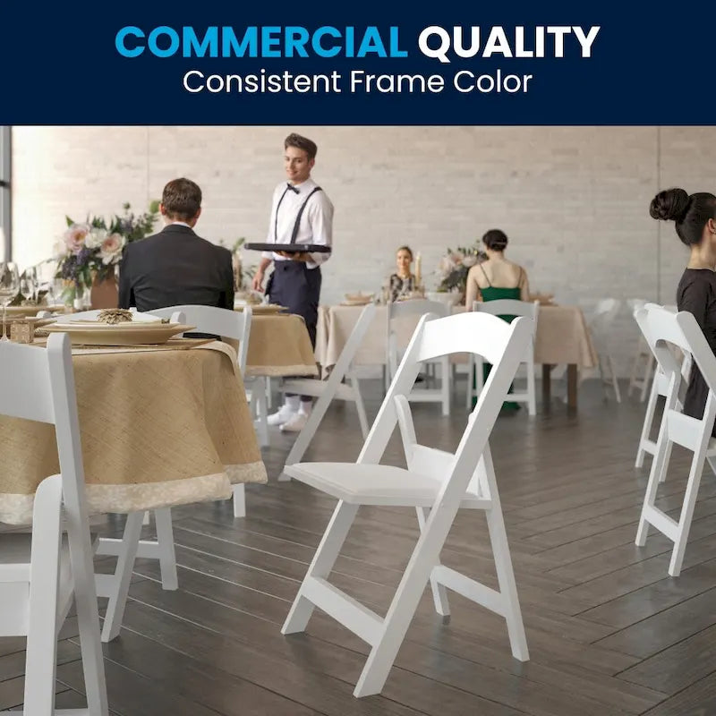 Set of 2 Folding Chairs with Padded Seats - 18D x 17.25W x 30.75H