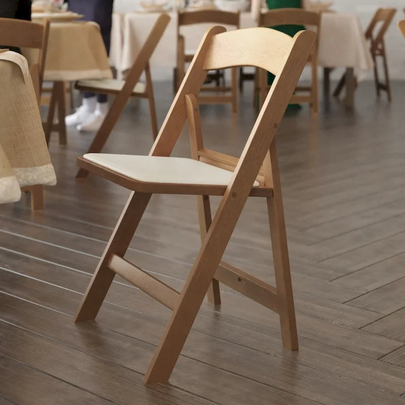 Set of 2 Folding Chairs with Padded Seats - 18D x 17.25W x 30.75H