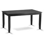 East West Furniture Dining Room Table Set- a Rectangle Kitchen Table and Black Faux Leather Dining Chairs, Black(Pieces Option)