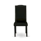 East West Furniture Dining Room Table Set- a Rectangle Kitchen Table and Black Faux Leather Dining Chairs, Black(Pieces Option)