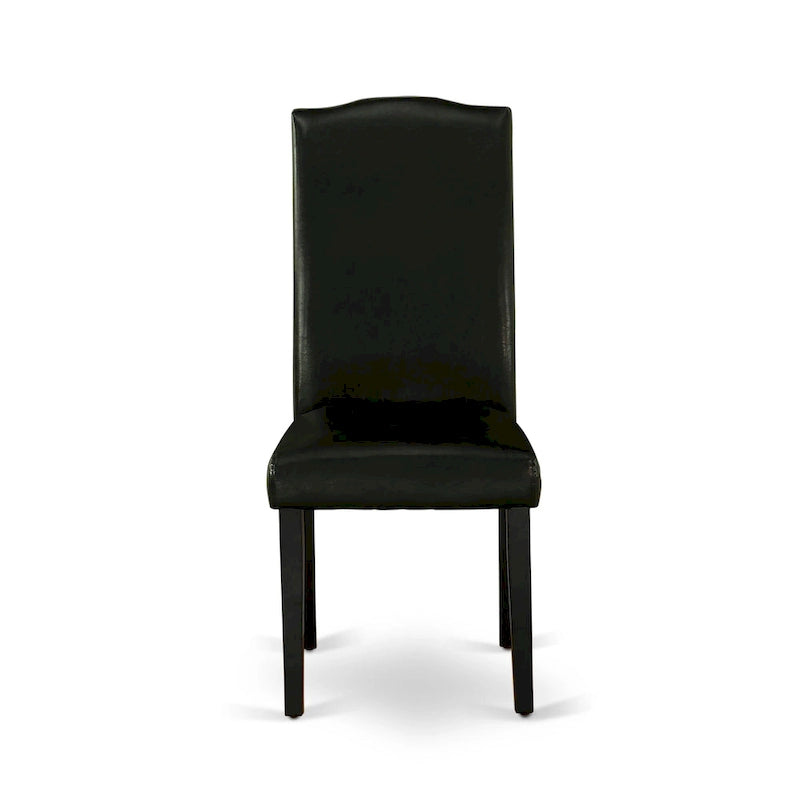 East West Furniture Dining Room Table Set- a Rectangle Kitchen Table and Black Faux Leather Dining Chairs, Black(Pieces Option)