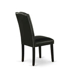 East West Furniture Dining Room Table Set- a Rectangle Kitchen Table and Black Faux Leather Dining Chairs, Black(Pieces Option)
