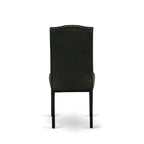 East West Furniture Dining Room Table Set- a Rectangle Kitchen Table and Black Faux Leather Dining Chairs, Black(Pieces Option)