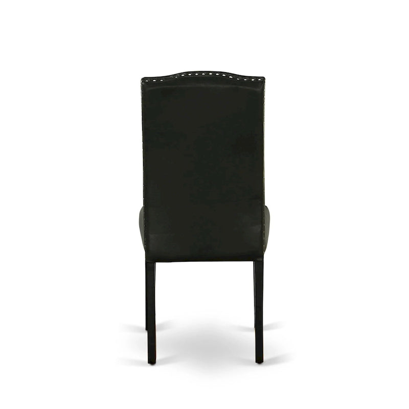 East West Furniture Dining Room Table Set- a Rectangle Kitchen Table and Black Faux Leather Dining Chairs, Black(Pieces Option)