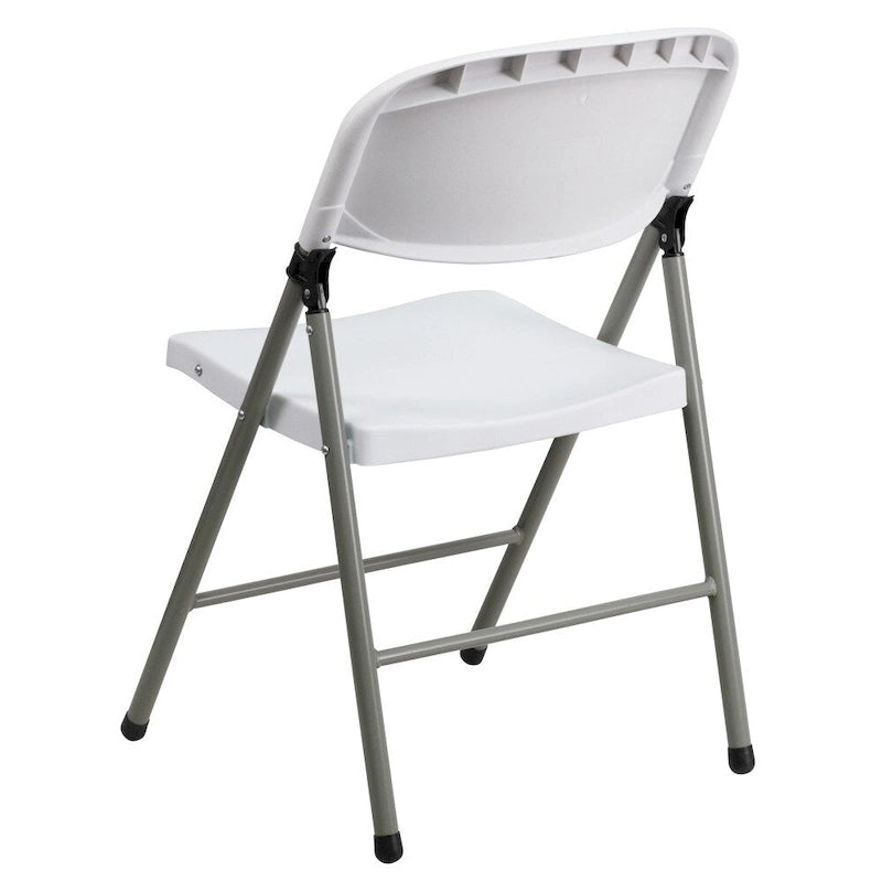 2 PK 330 lb. Capacity Plastic Folding Chair with Charcoal Frame