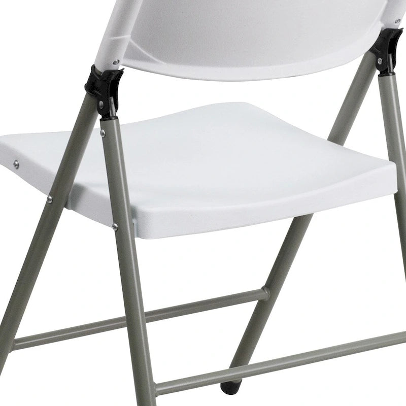 2 PK 330 lb. Capacity Plastic Folding Chair with Charcoal Frame
