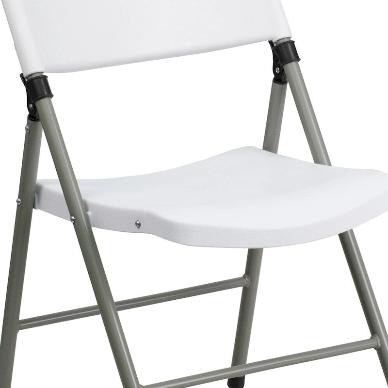 2 PK 330 lb. Capacity Plastic Folding Chair with Charcoal Frame