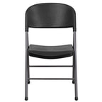 2 PK 330 lb. Capacity Plastic Folding Chair with Charcoal Frame