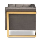 Glam Velvet Fabric Armchair with Gold-Tone Frame