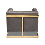 Glam Velvet Fabric Armchair with Gold-Tone Frame