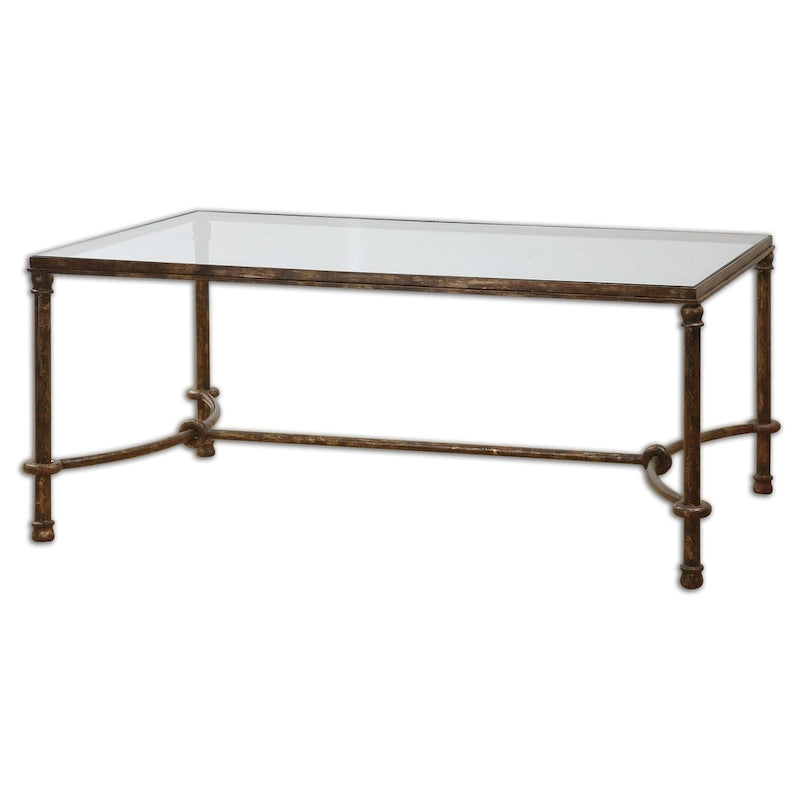 Uttermost Warring Rustic Bronze Patina Iron Coffee Table