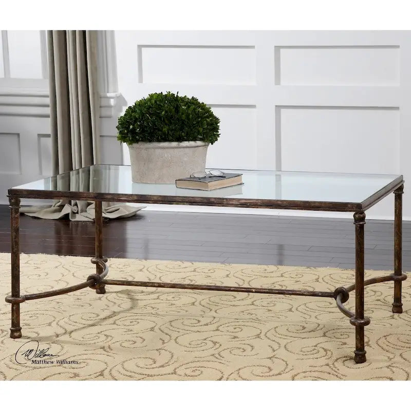Uttermost Warring Rustic Bronze Patina Iron Coffee Table