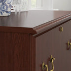 Bush Furniture Saratoga Executive Desk, Lateral File Cabinet and Two 5 Shelf Bookcases in Harvest Cherry