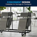 2 Pack Curved Triple Braced & Double Hinged Upholstered Metal Folding Chair