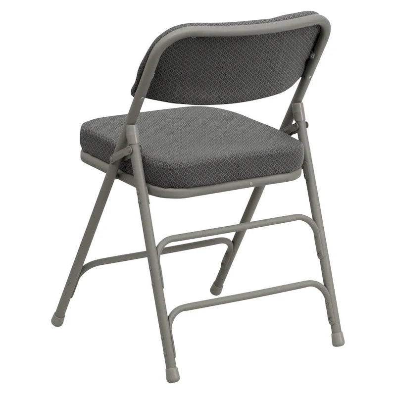 2 Pack Curved Triple Braced & Double Hinged Upholstered Metal Folding Chair
