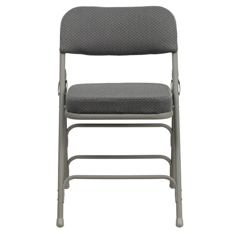 2 Pack Curved Triple Braced & Double Hinged Upholstered Metal Folding Chair
