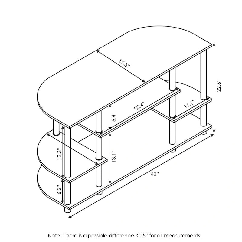 Furinno JAYA 15116 Simple Design Corner TV Stand