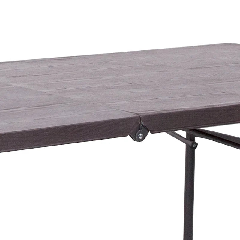 30W x 72L Bi-Fold Plastic Banquet and Event Folding Table with Carrying Handle - 72D x 30W x 29H