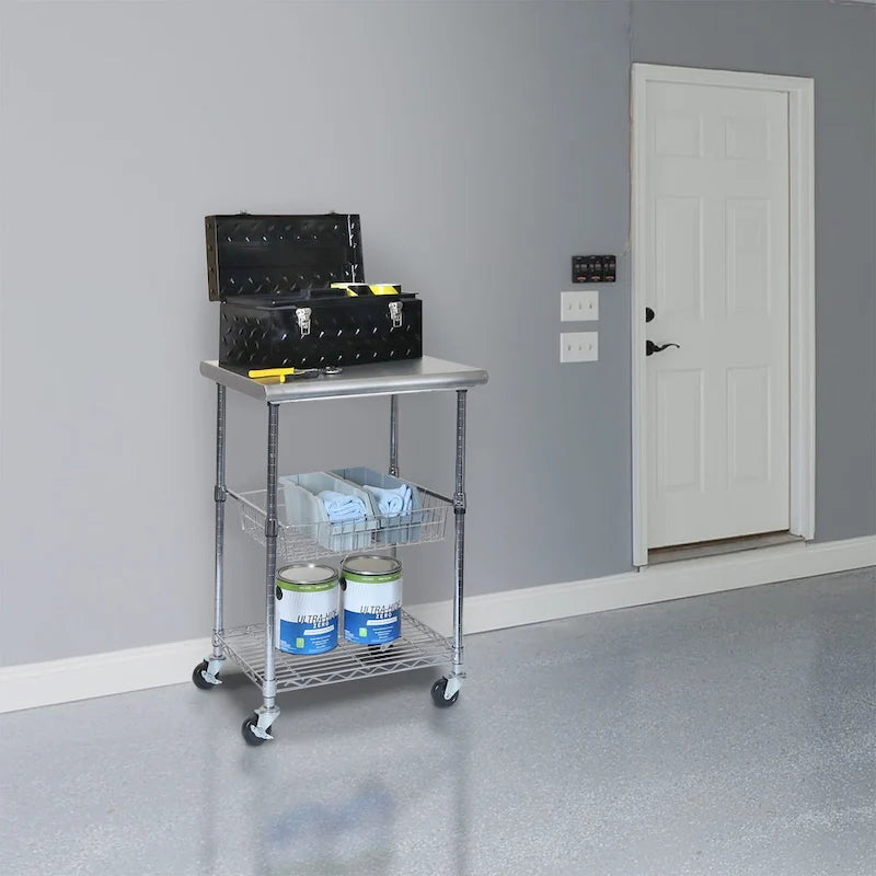 Allerton Stainless Steel Kitchen Work Table Cart