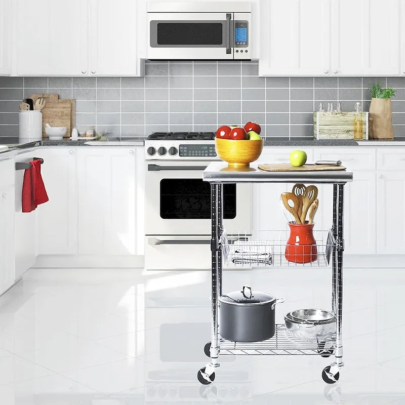 Allerton Stainless Steel Kitchen Work Table Cart