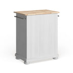 Alexandria Wood Top Portable Kitchen Island in White Finish - 18d x 31w x 33.5h
