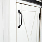 SEI Furniture Lankershim Modern Farmhouse White Wood Kitchen Cart