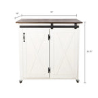SEI Furniture Lankershim Modern Farmhouse White Wood Kitchen Cart