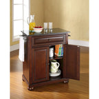  Alexandria Solid Black Granite Top Portable Kitchen Island in Vintage Mahogany Finish - 18d x 31w x 33.5h