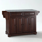 Alexandria Solid Granite Top Kitchen Island in Vintage Mahogany Finish - 18d x 51.5w x 34h
