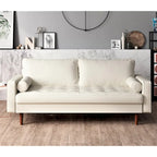 US Pride Faux Leather Mid-century Modern Sofa